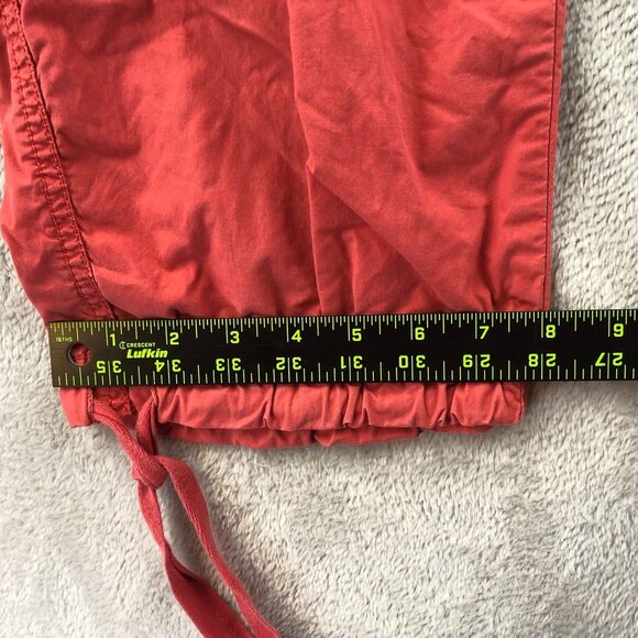London Jean Womens Cargo Capri Pants 8 Red 100% Cotton Utility Casual Drawstring - Picture 7 of 11